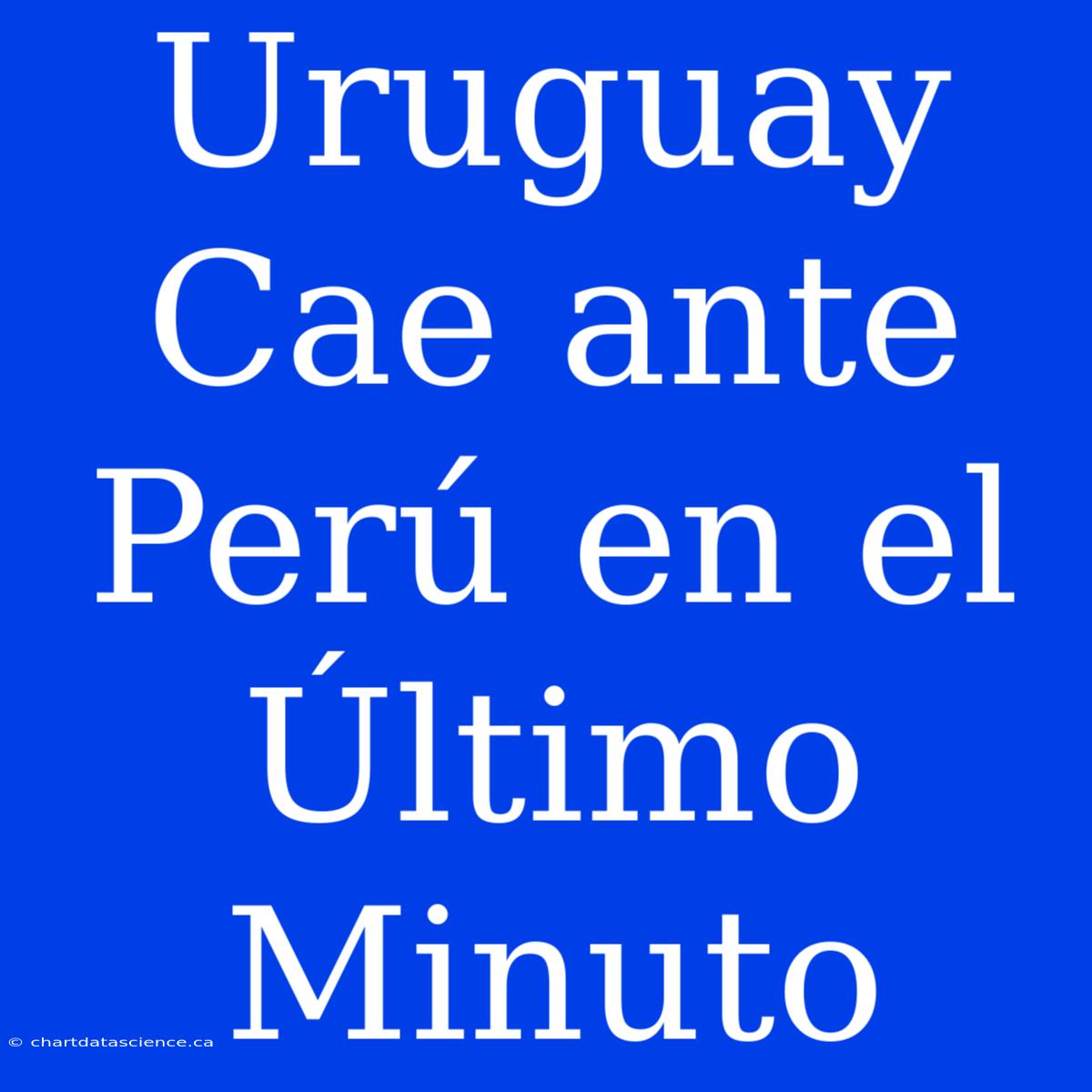 Uruguay Cae Ante Perú En El Último Minuto