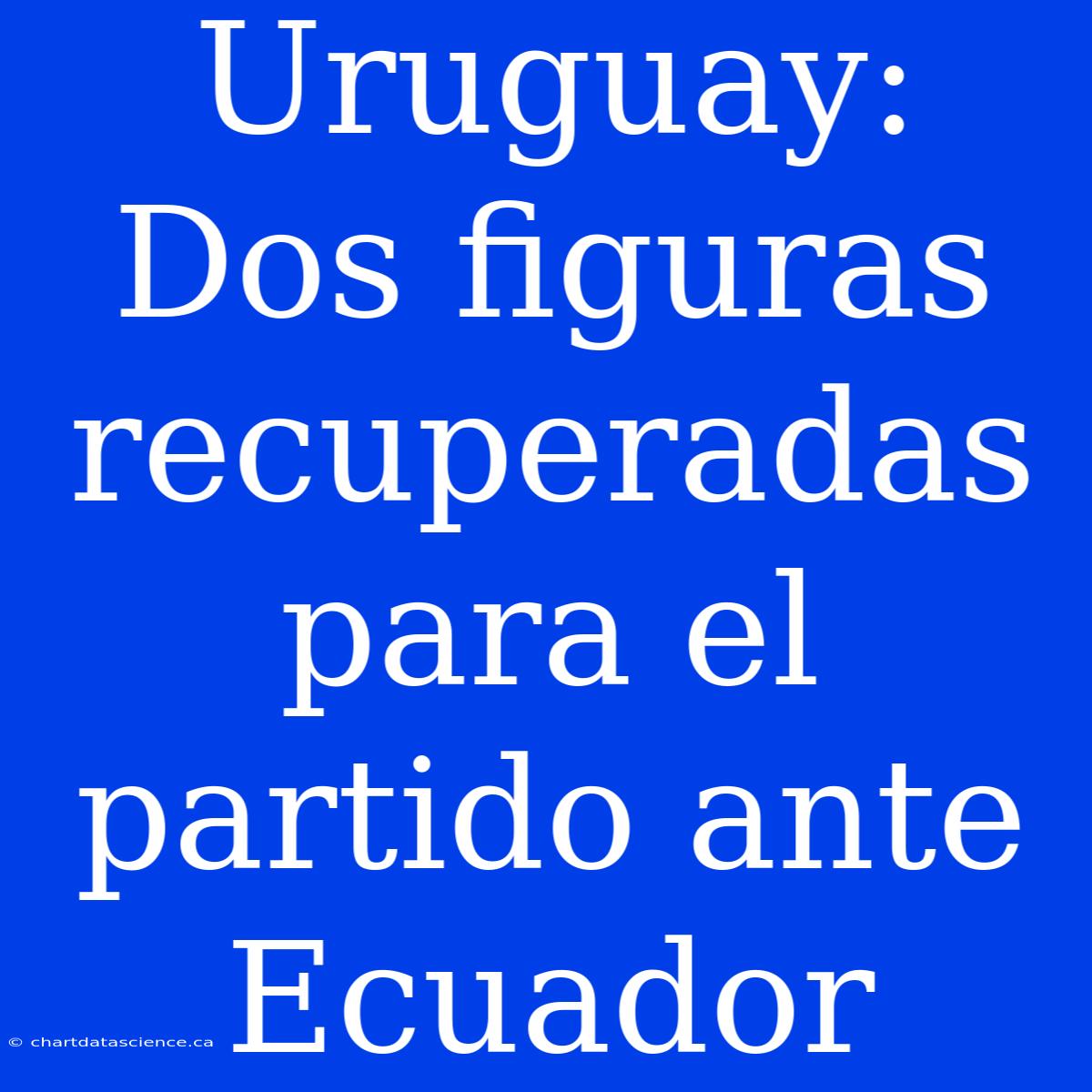 Uruguay: Dos Figuras Recuperadas Para El Partido Ante Ecuador