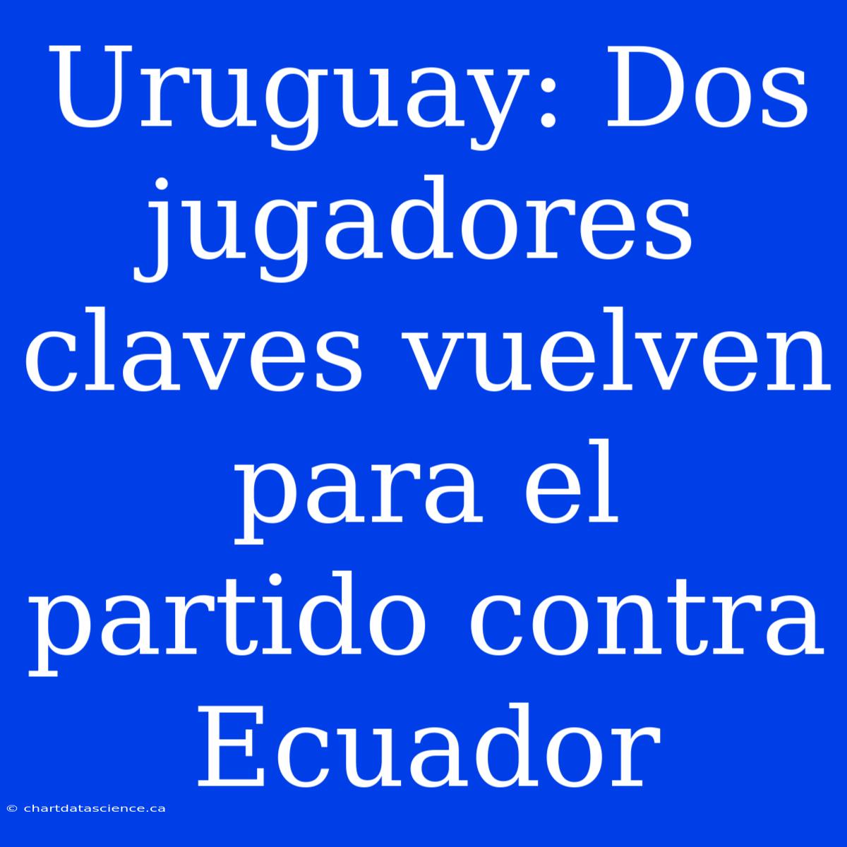 Uruguay: Dos Jugadores Claves Vuelven Para El Partido Contra Ecuador