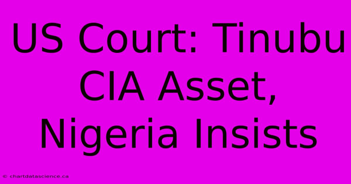 US Court: Tinubu CIA Asset, Nigeria Insists