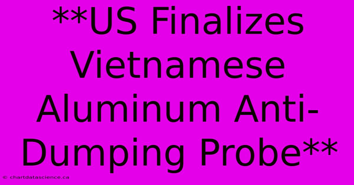 **US Finalizes Vietnamese Aluminum Anti-Dumping Probe**