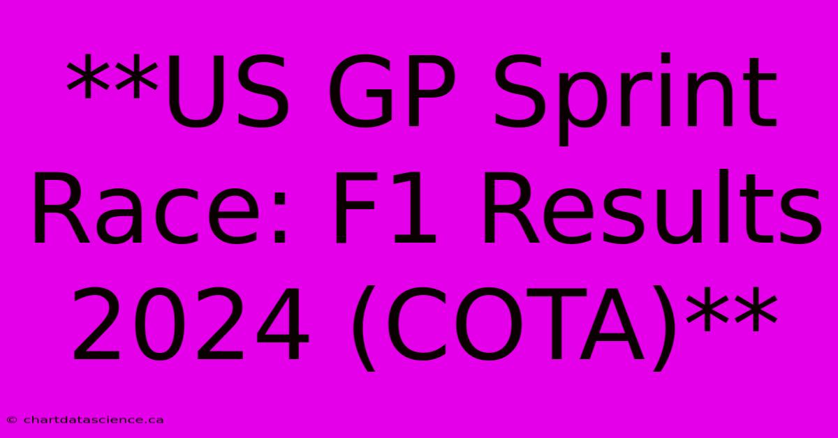 **US GP Sprint Race: F1 Results 2024 (COTA)**