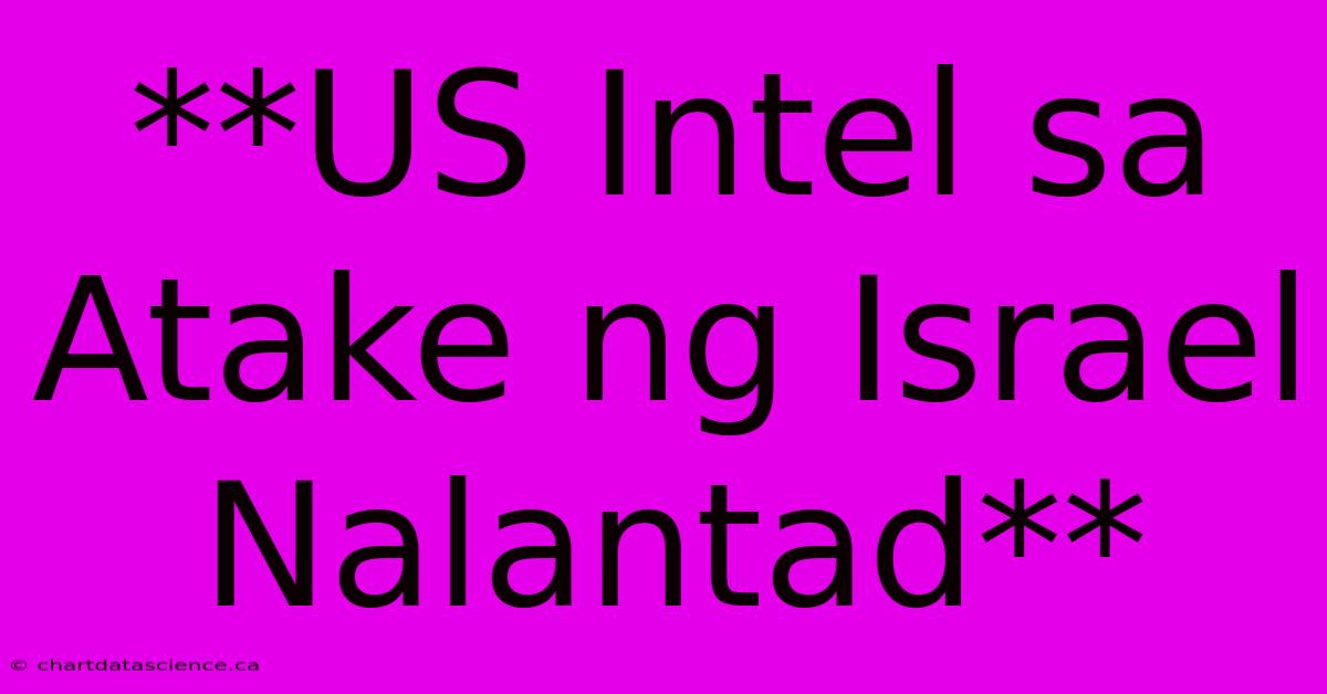 **US Intel Sa Atake Ng Israel Nalantad**