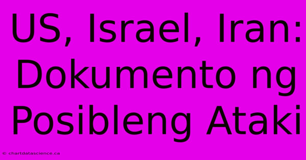 US, Israel, Iran: Dokumento Ng Posibleng Ataki