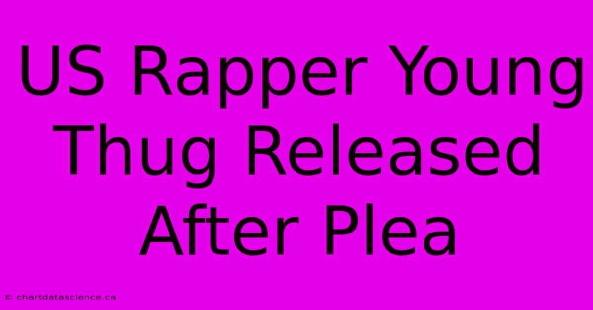 US Rapper Young Thug Released After Plea