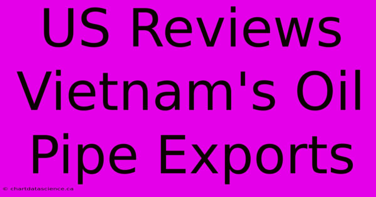 US Reviews Vietnam's Oil Pipe Exports