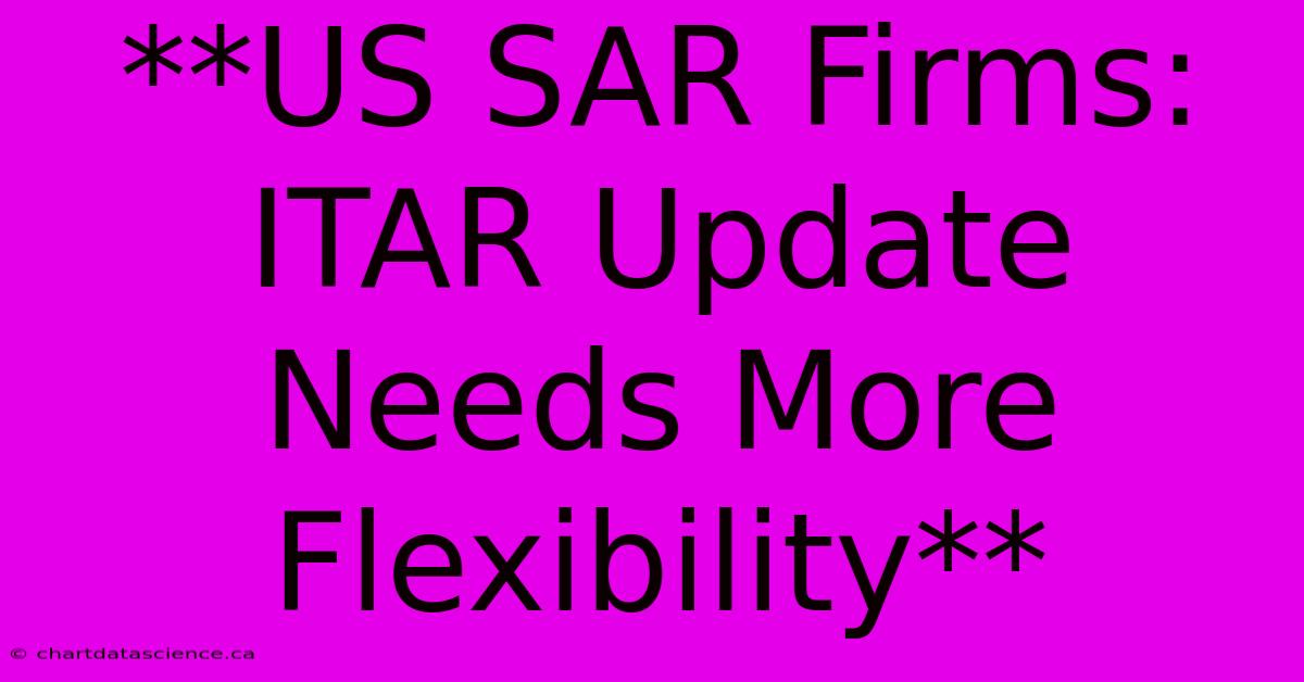 **US SAR Firms: ITAR Update Needs More Flexibility**