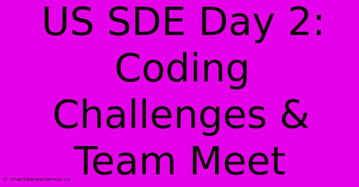 US SDE Day 2: Coding Challenges & Team Meet