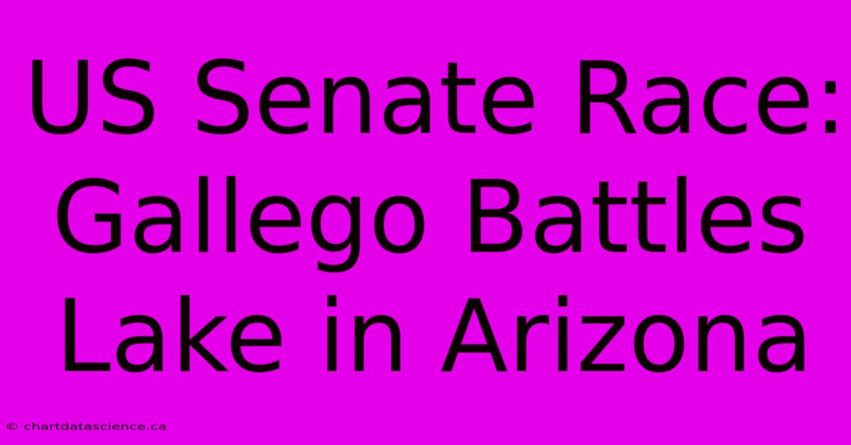 US Senate Race: Gallego Battles Lake In Arizona