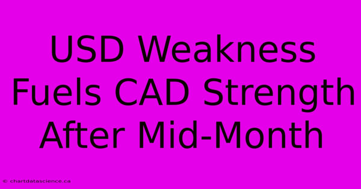 USD Weakness Fuels CAD Strength After Mid-Month