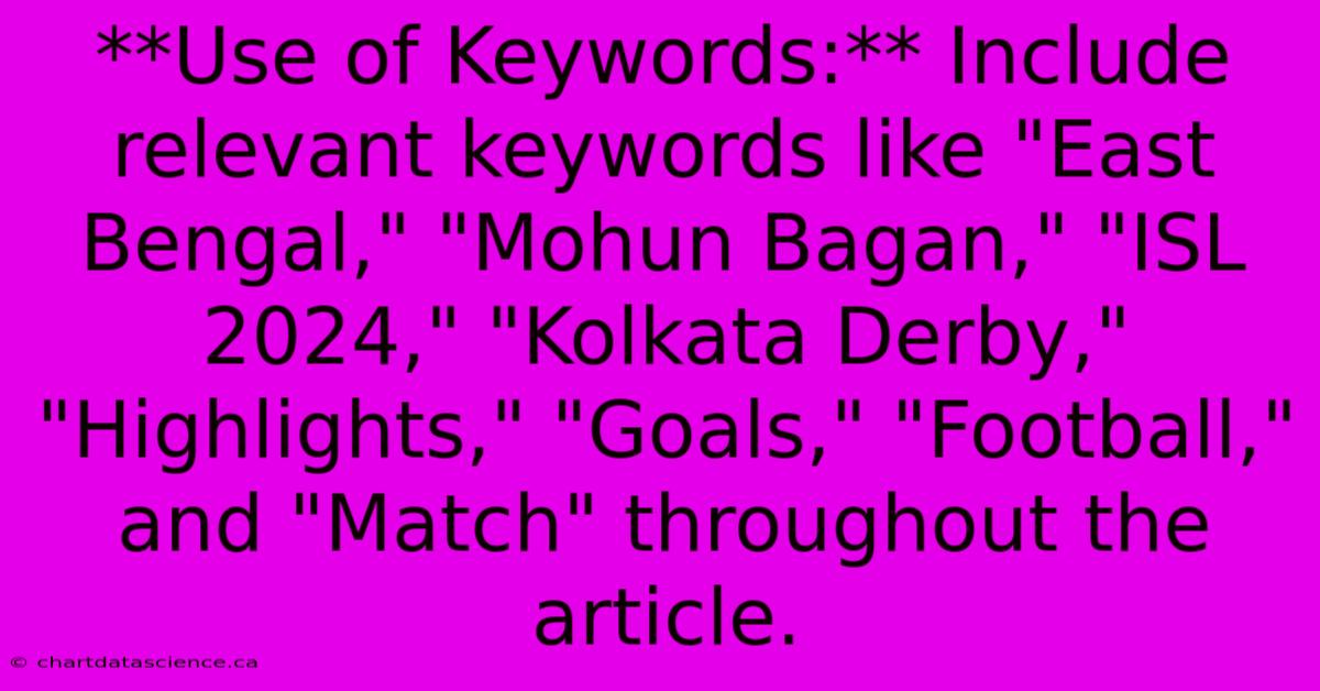 **Use Of Keywords:** Include Relevant Keywords Like 