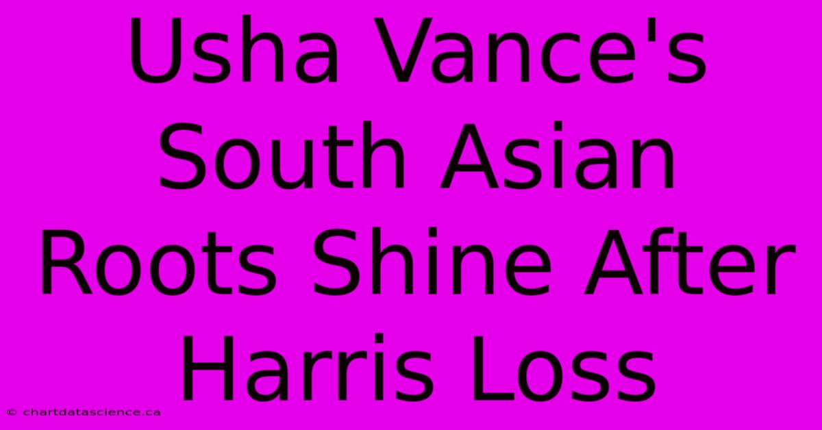 Usha Vance's South Asian Roots Shine After Harris Loss