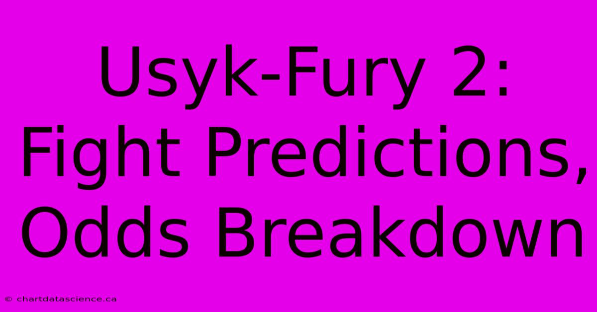 Usyk-Fury 2: Fight Predictions, Odds Breakdown