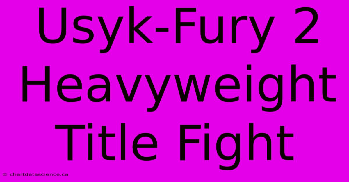 Usyk-Fury 2 Heavyweight Title Fight