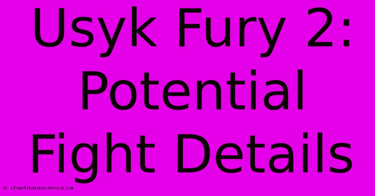 Usyk Fury 2: Potential Fight Details