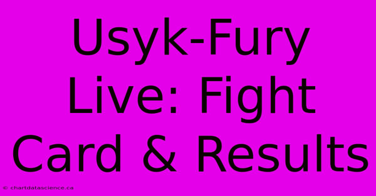 Usyk-Fury Live: Fight Card & Results