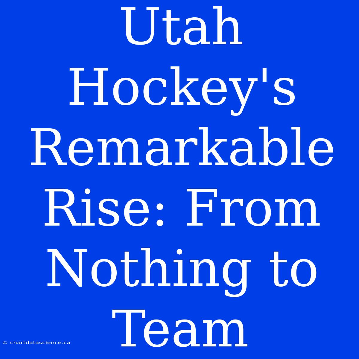 Utah Hockey's Remarkable Rise: From Nothing To Team