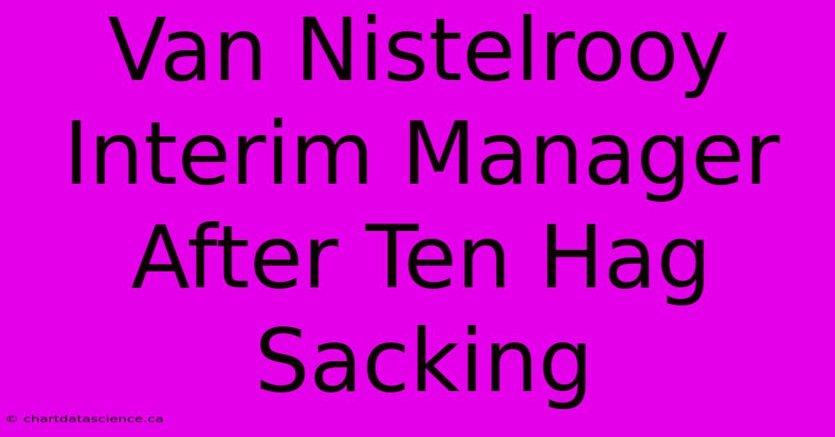 Van Nistelrooy Interim Manager After Ten Hag Sacking 