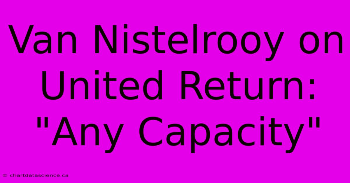 Van Nistelrooy On United Return: 