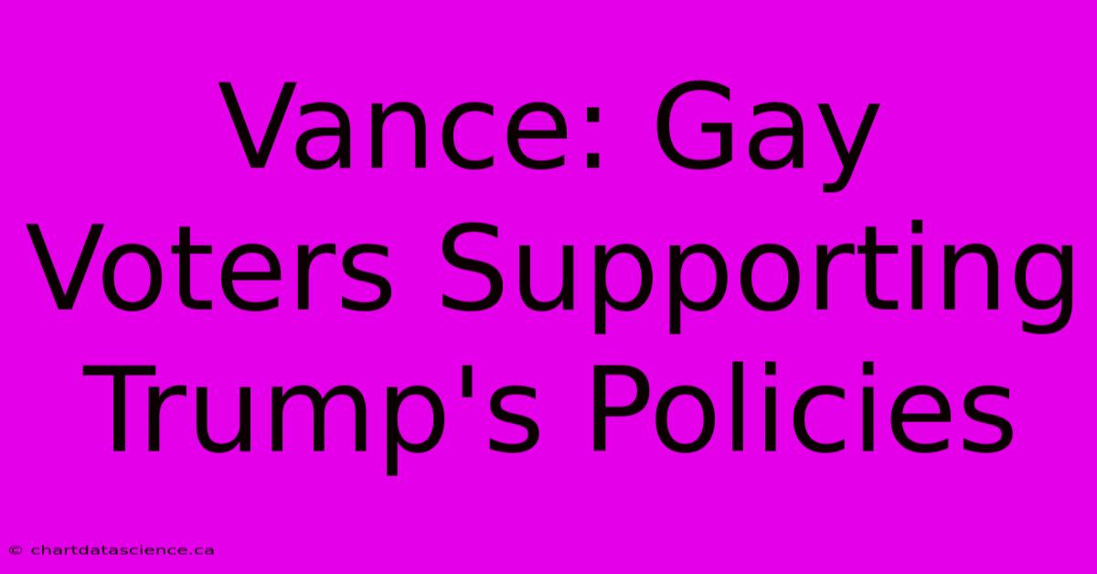 Vance: Gay Voters Supporting Trump's Policies