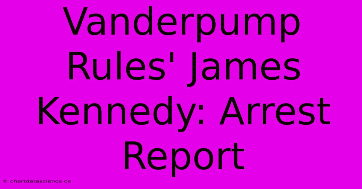 Vanderpump Rules' James Kennedy: Arrest Report