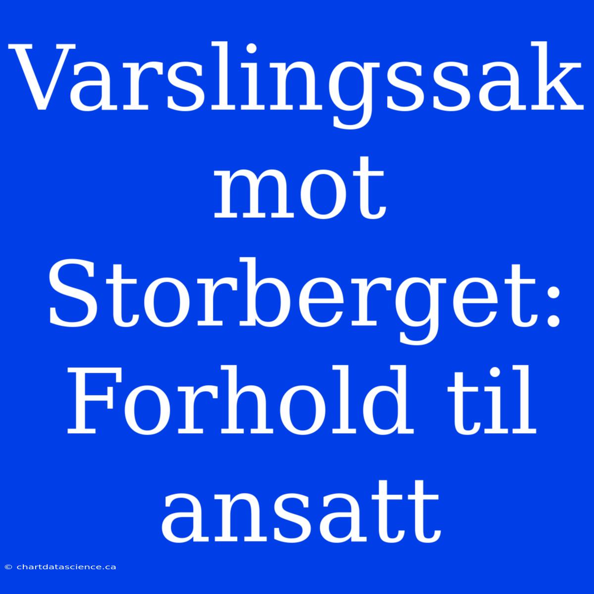 Varslingssak Mot Storberget: Forhold Til Ansatt