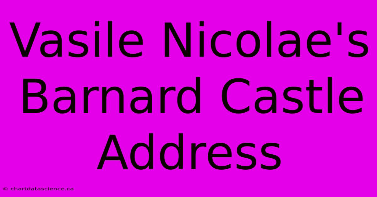 Vasile Nicolae's Barnard Castle Address