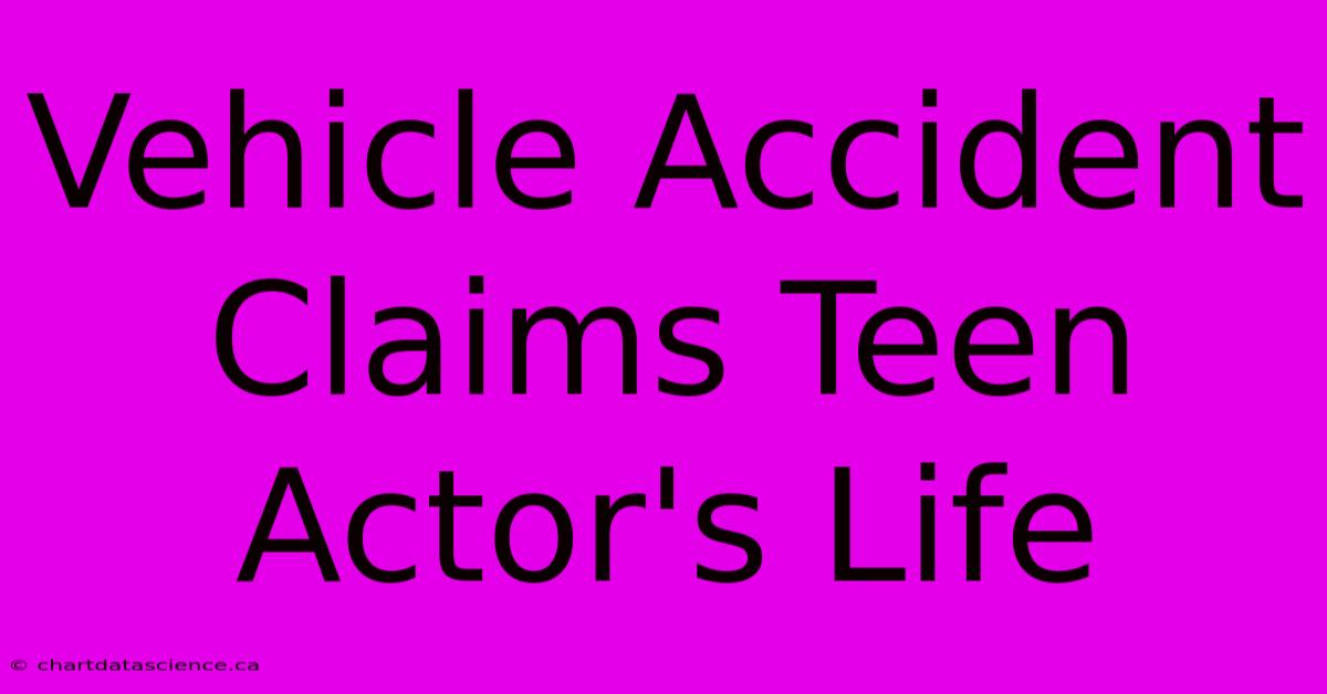 Vehicle Accident Claims Teen Actor's Life