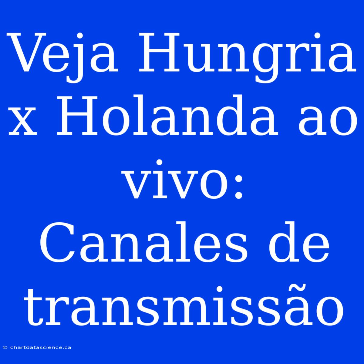 Veja Hungria X Holanda Ao Vivo: Canales De Transmissão