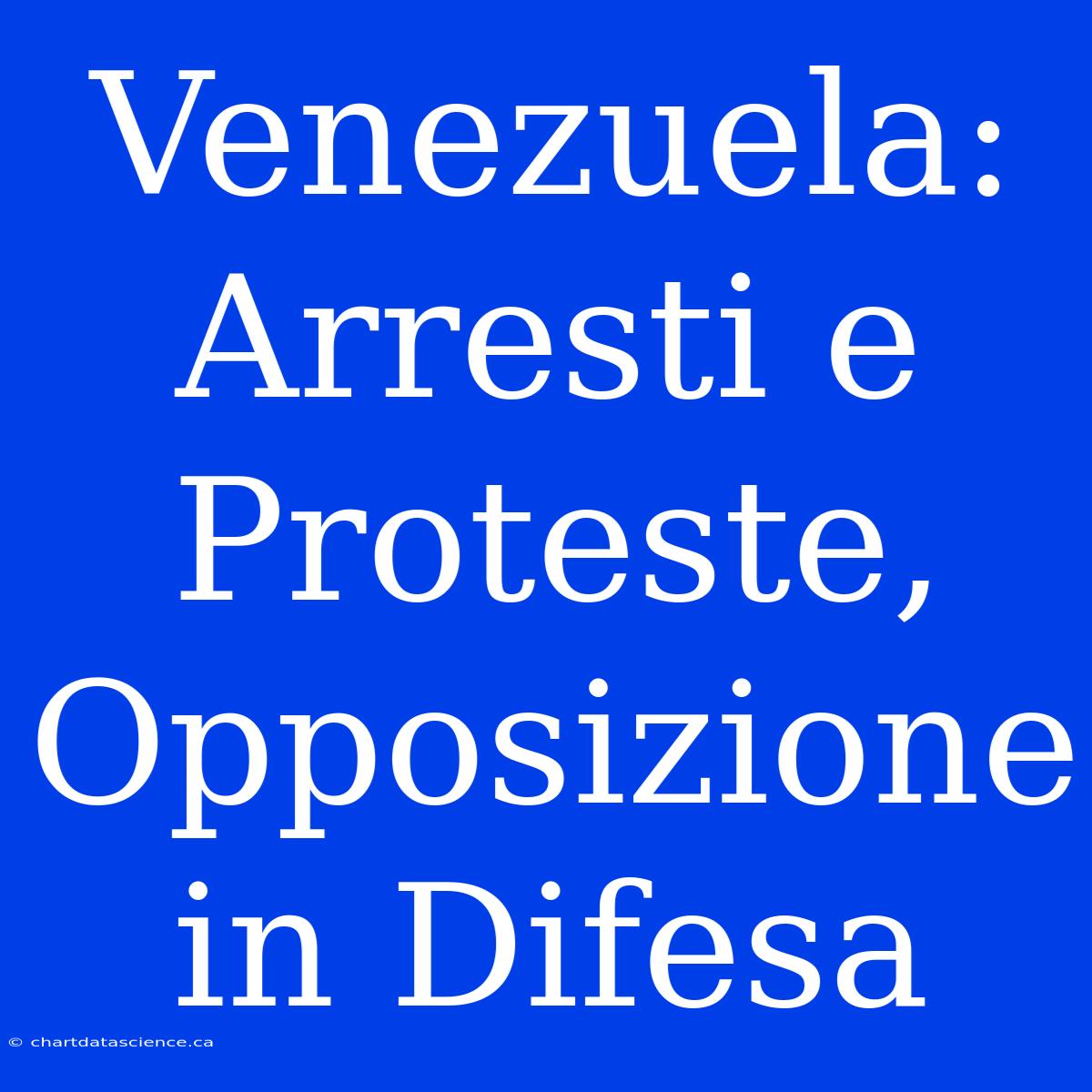 Venezuela: Arresti E Proteste, Opposizione In Difesa