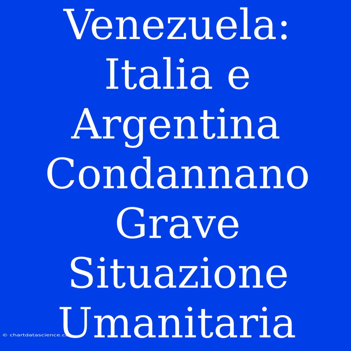 Venezuela: Italia E Argentina Condannano Grave Situazione Umanitaria