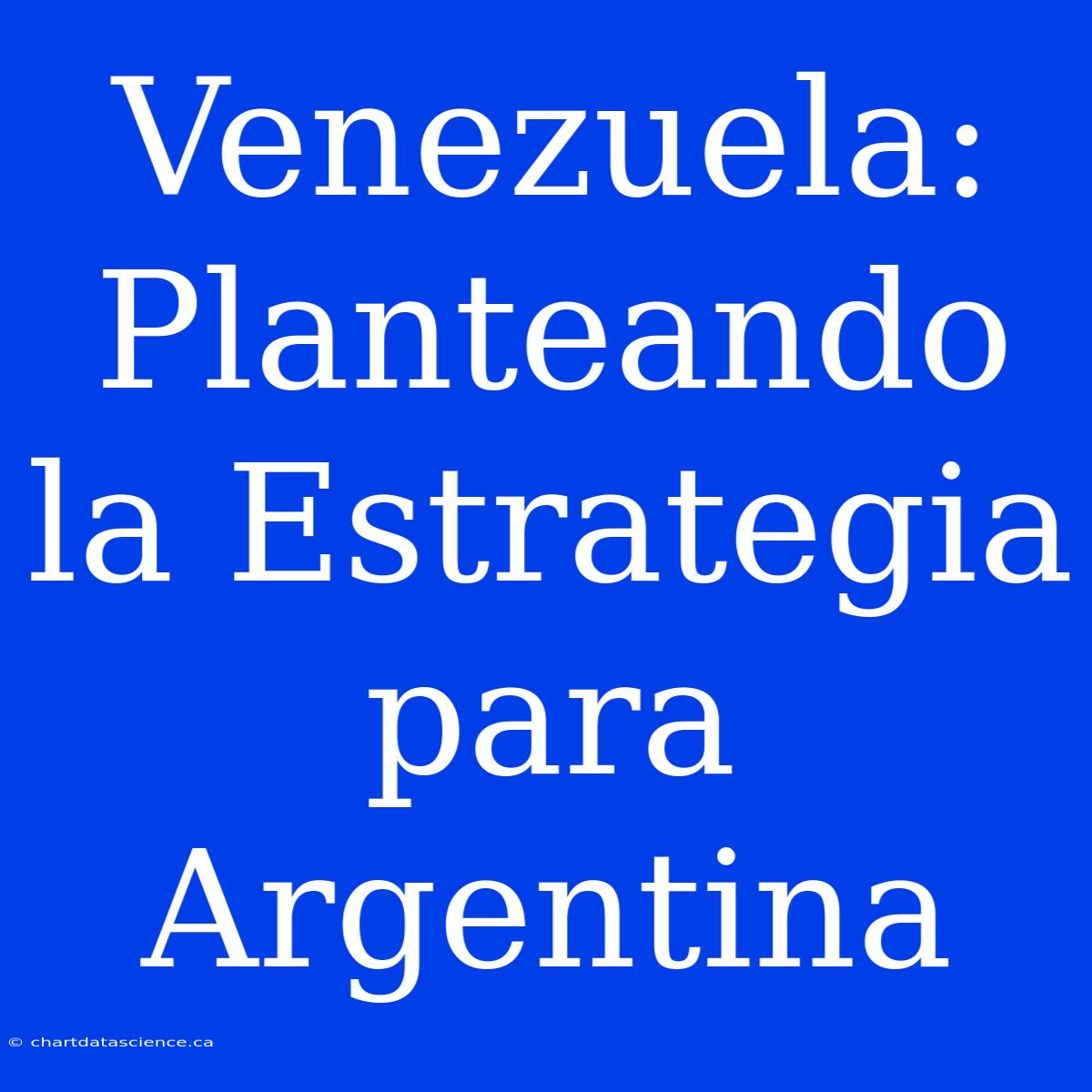 Venezuela: Planteando La Estrategia Para Argentina