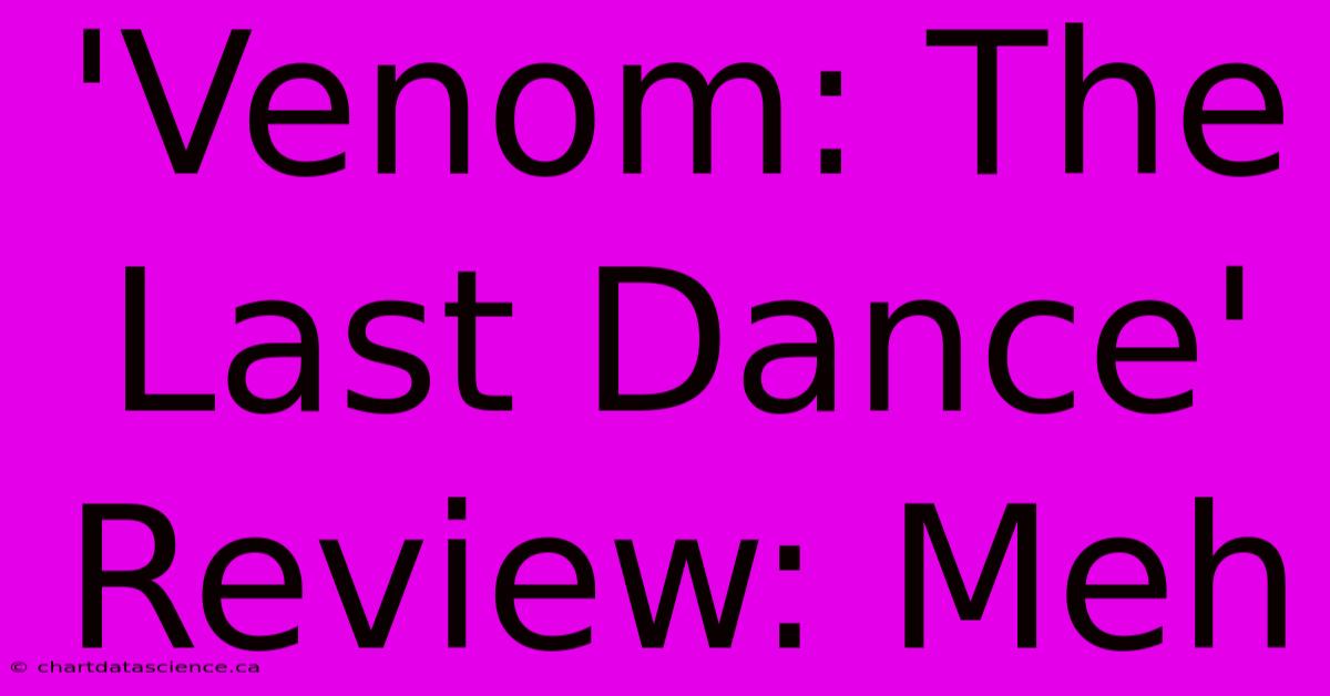 'Venom: The Last Dance' Review: Meh