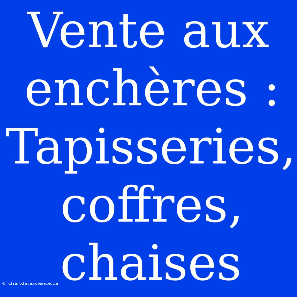 Vente Aux Enchères : Tapisseries, Coffres, Chaises