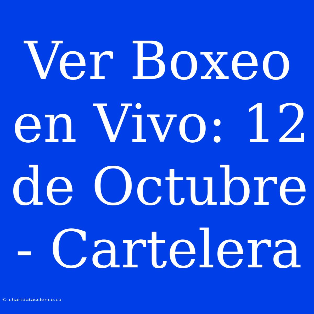 Ver Boxeo En Vivo: 12 De Octubre - Cartelera