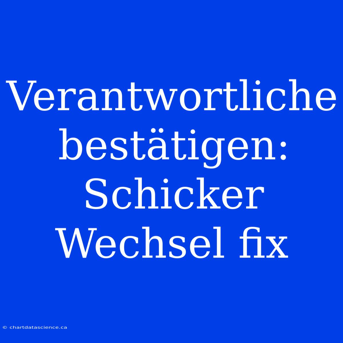 Verantwortliche Bestätigen: Schicker Wechsel Fix