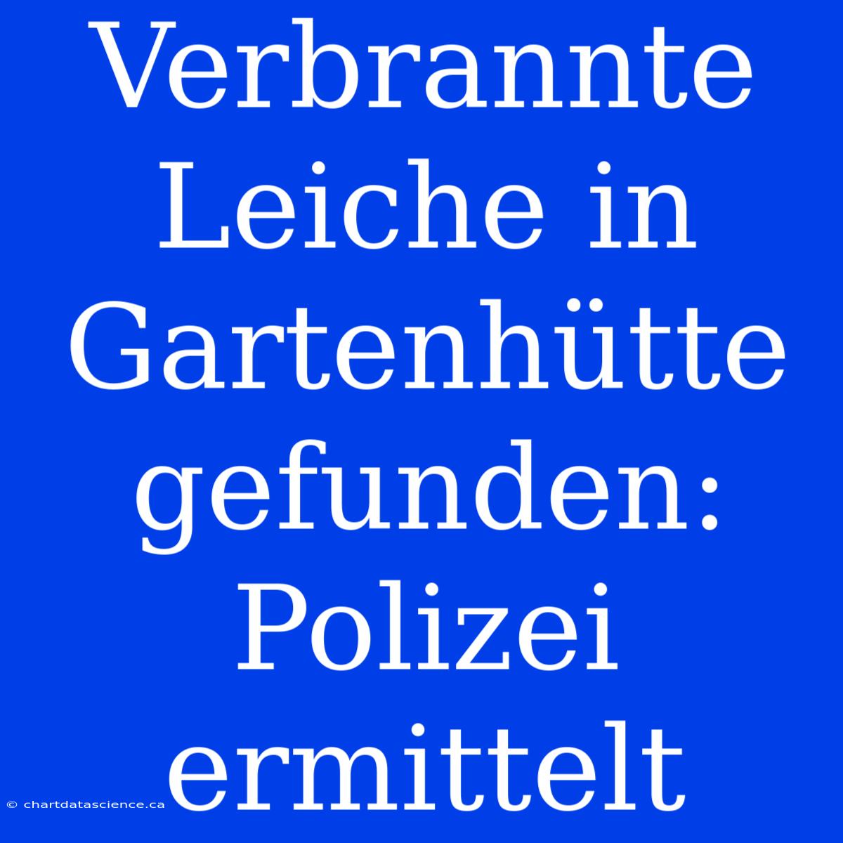 Verbrannte Leiche In Gartenhütte Gefunden: Polizei Ermittelt