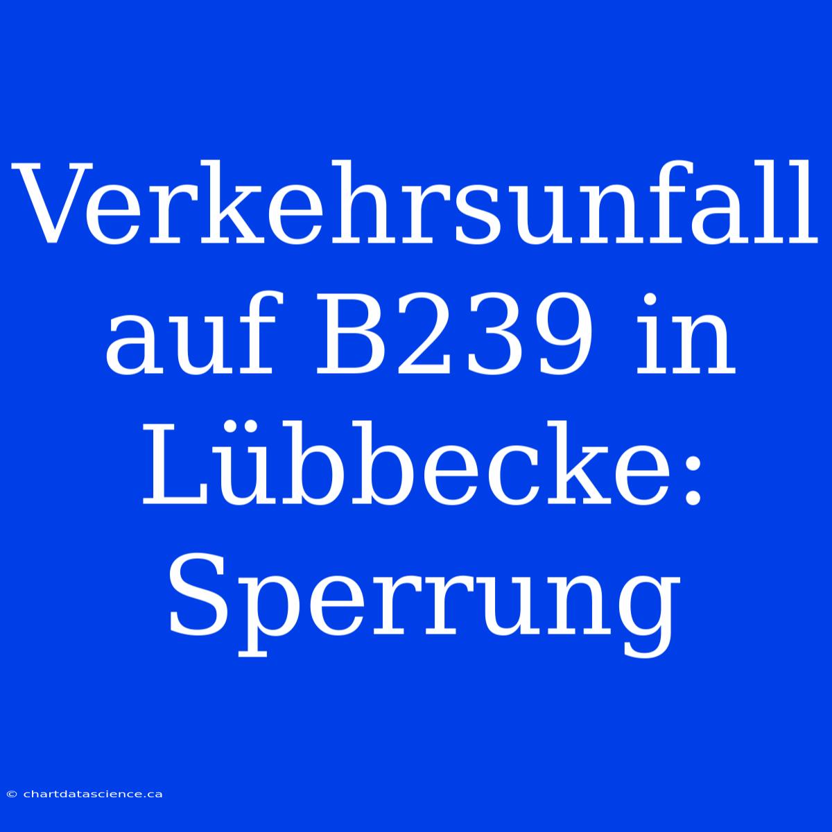 Verkehrsunfall Auf B239 In Lübbecke: Sperrung