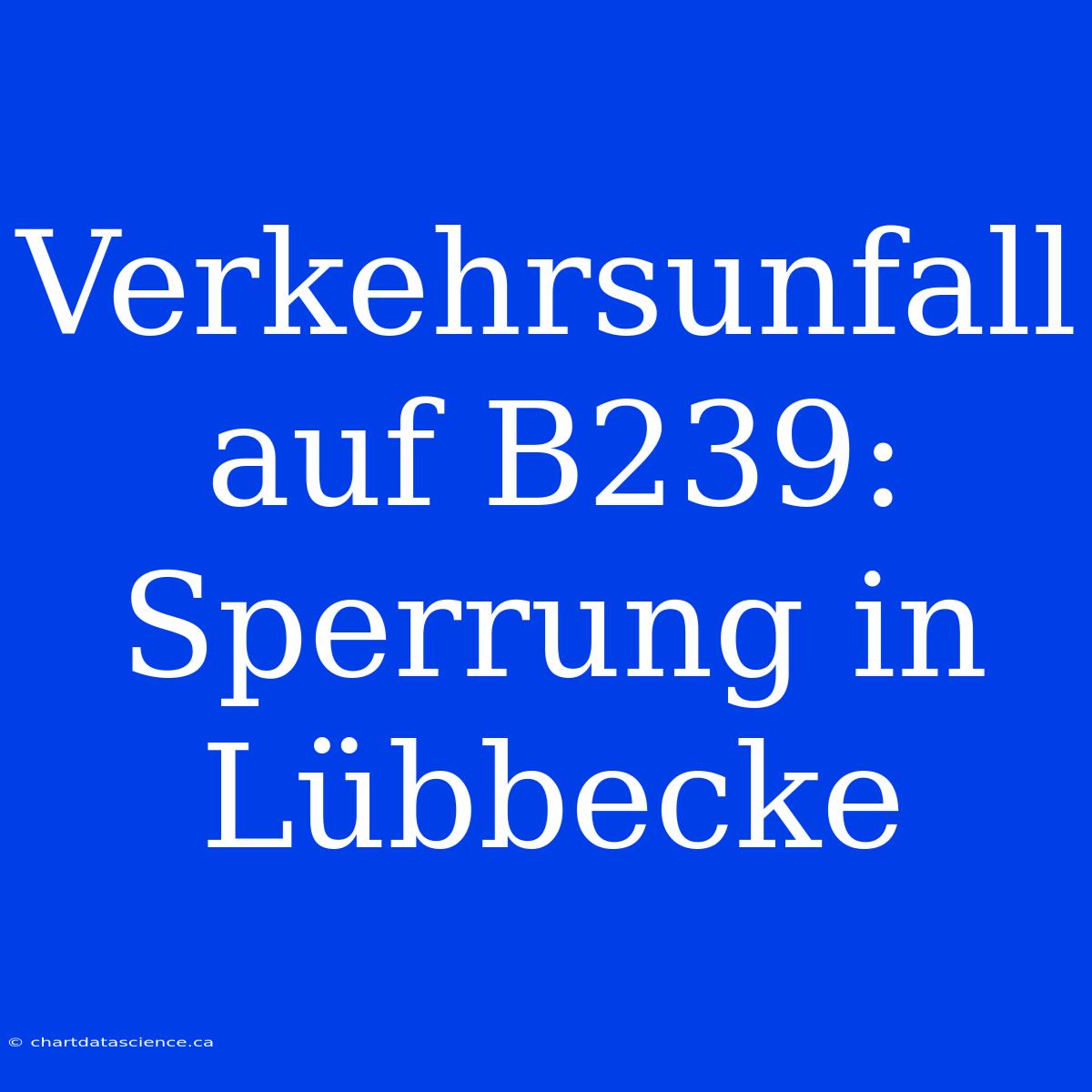 Verkehrsunfall Auf B239: Sperrung In Lübbecke