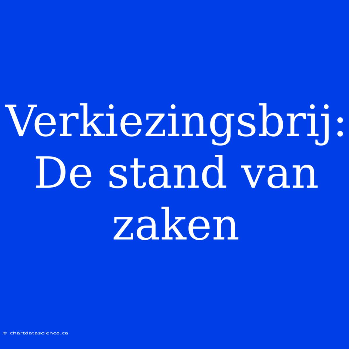 Verkiezingsbrij: De Stand Van Zaken