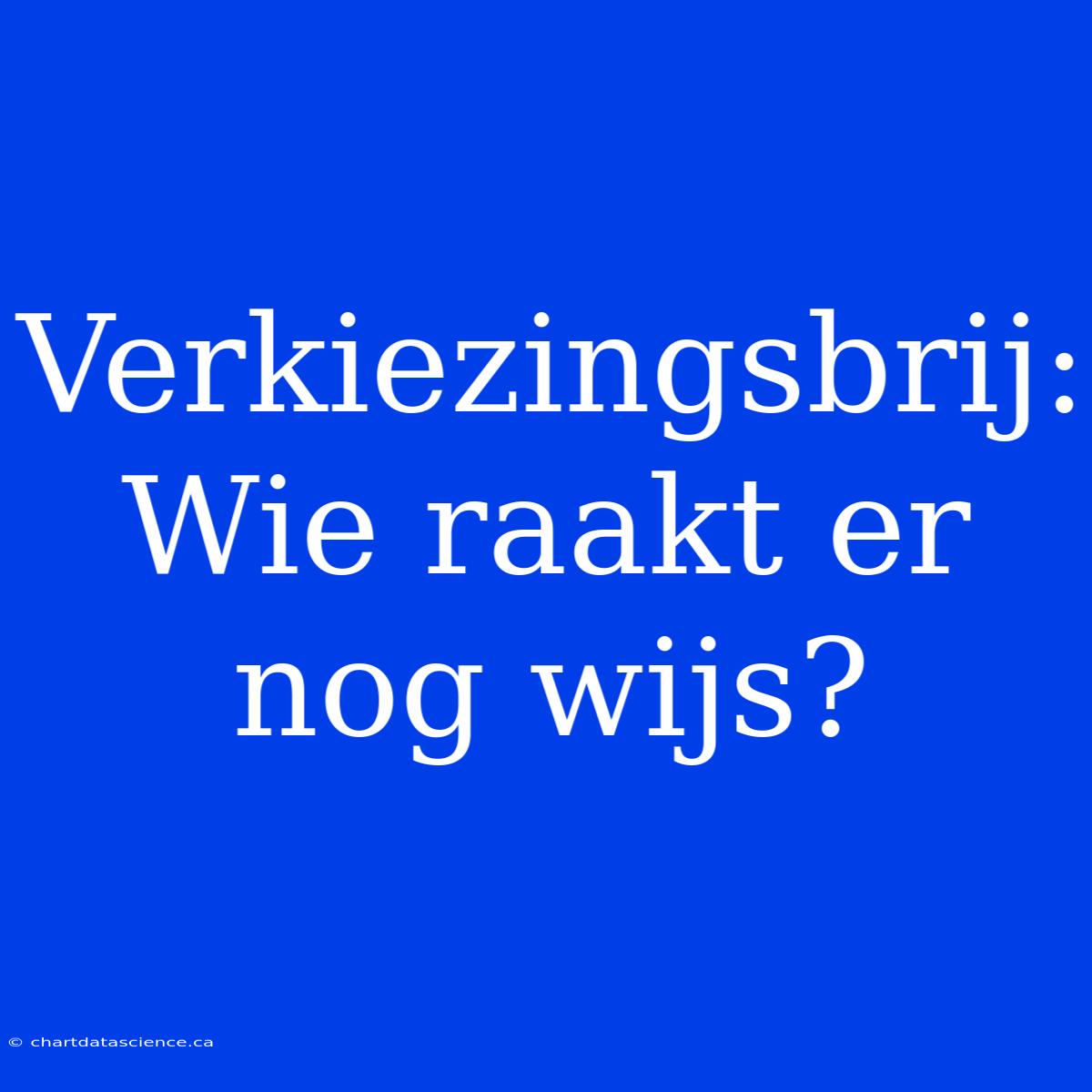 Verkiezingsbrij: Wie Raakt Er Nog Wijs?