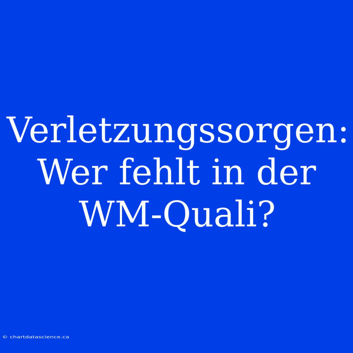 Verletzungssorgen: Wer Fehlt In Der WM-Quali?