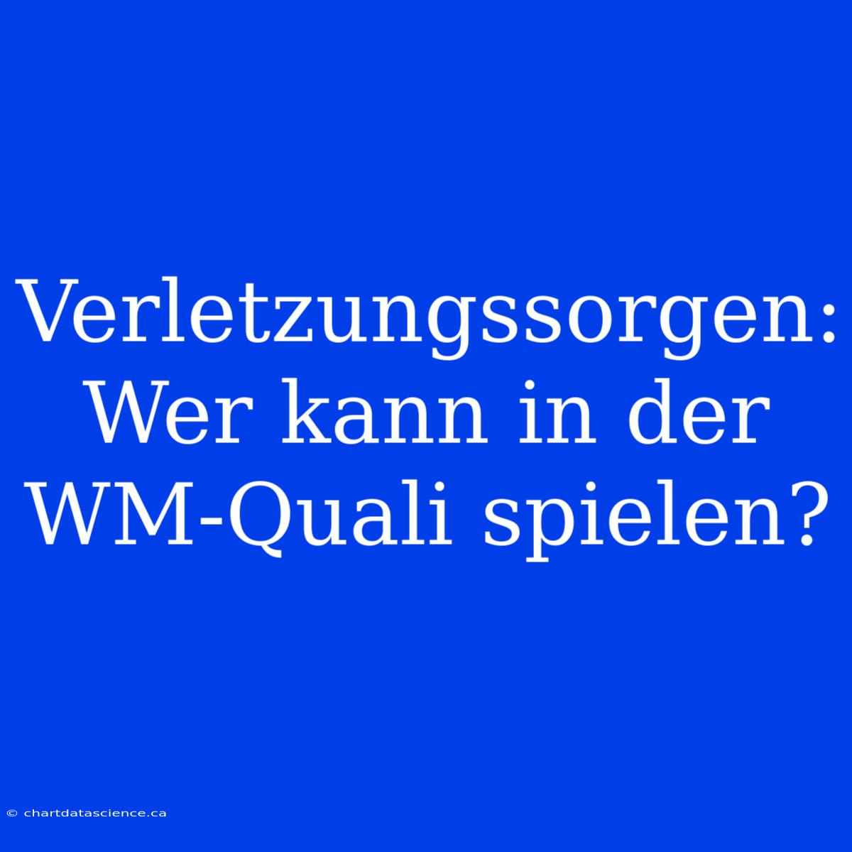 Verletzungssorgen: Wer Kann In Der WM-Quali Spielen?