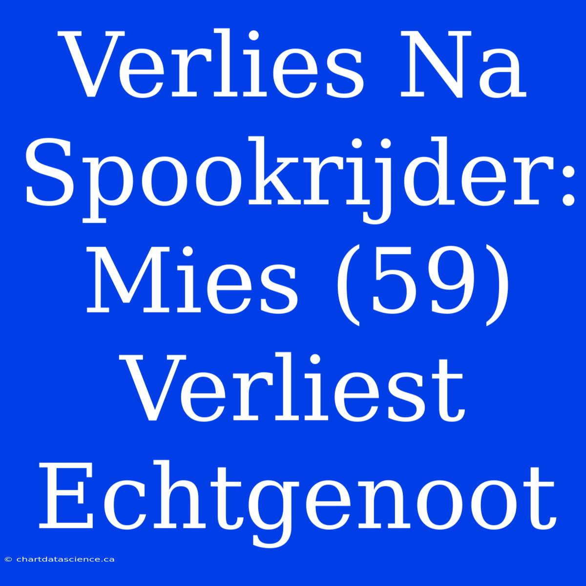 Verlies Na Spookrijder: Mies (59) Verliest Echtgenoot