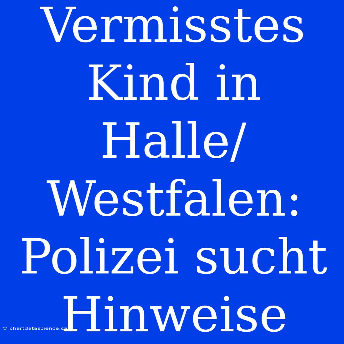 Vermisstes Kind In Halle/Westfalen: Polizei Sucht Hinweise