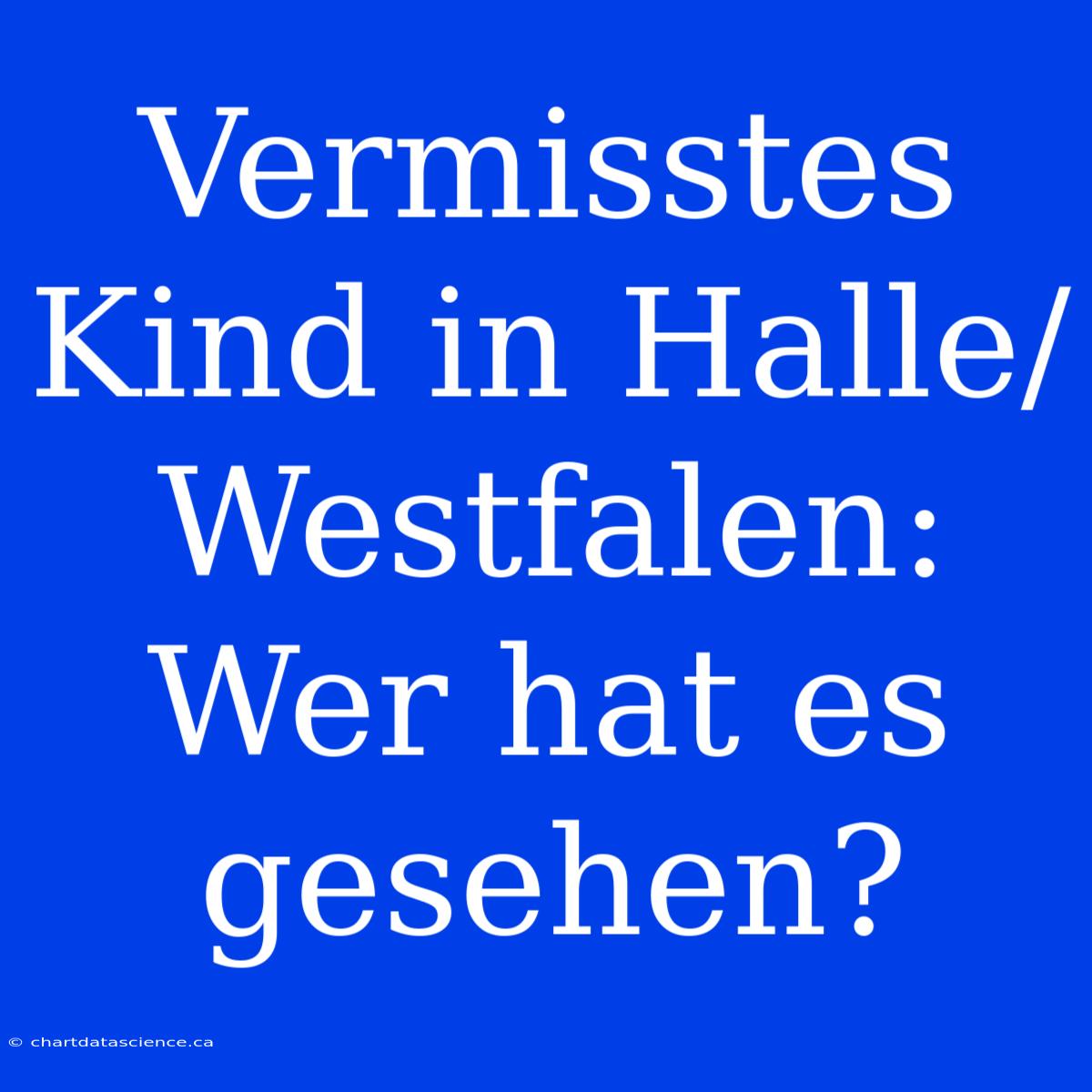 Vermisstes Kind In Halle/Westfalen: Wer Hat Es Gesehen?