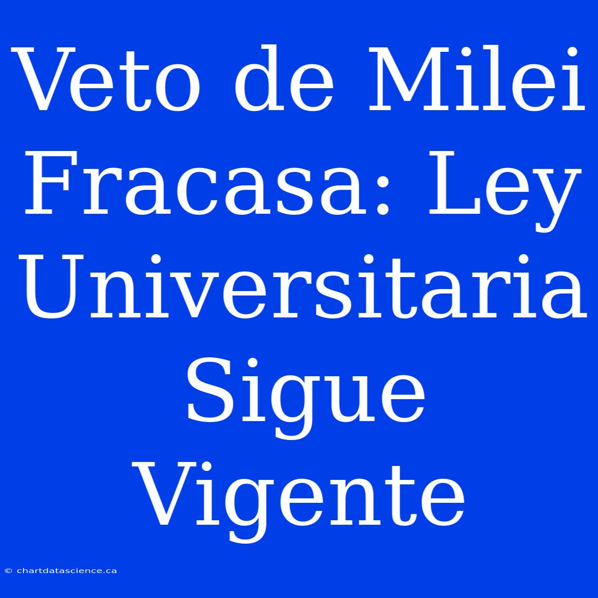 Veto De Milei Fracasa: Ley Universitaria Sigue Vigente