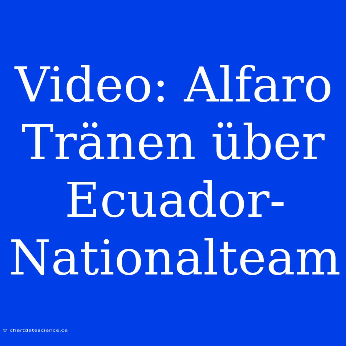 Video: Alfaro Tränen Über Ecuador-Nationalteam