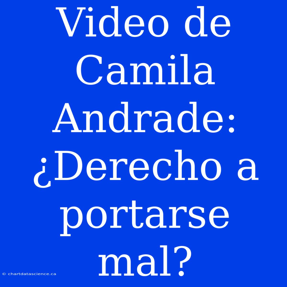 Video De Camila Andrade: ¿Derecho A Portarse Mal?