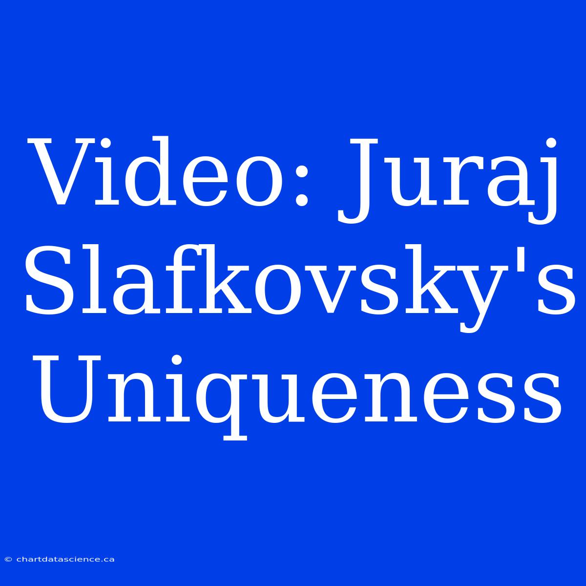 Video: Juraj Slafkovsky's Uniqueness